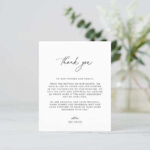 Wedding Photo Thank You Card | Zazzle