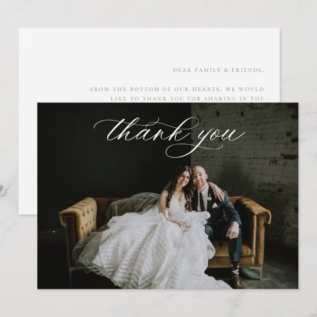 Wedding Photo Thank You  Card (Front/Back)