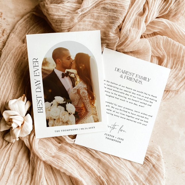 Wedding Photo Thank You Card, Arch Photo Thank You Invitation (Creator Uploaded)