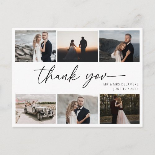 Wedding Photo Thank You Card Elegant