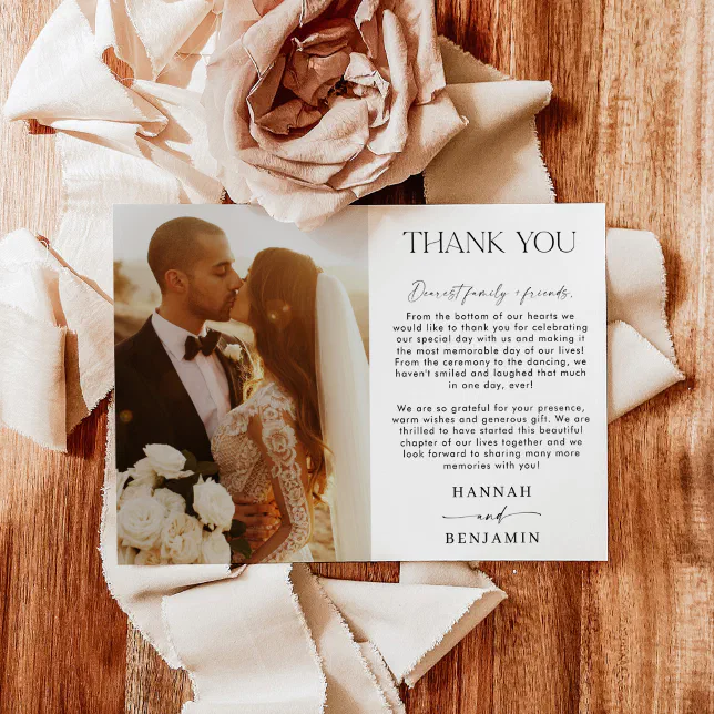 Wedding Photo Thank You Card | Photo Thank You | Zazzle