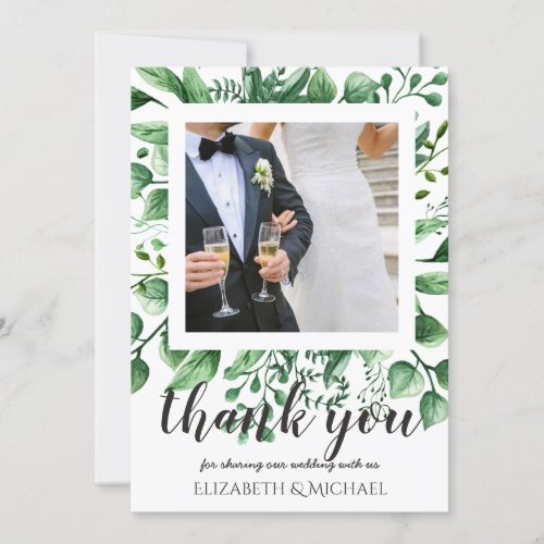 Wedding Photo Thank You Card with Text Both Sides