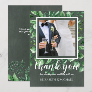 Wedding Photo Thank You Card with Text Both Sides