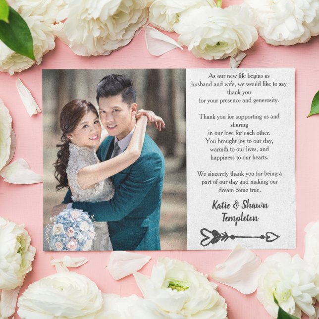 Wedding Photo Thank You Double Sided Postcard (Creator Uploaded)