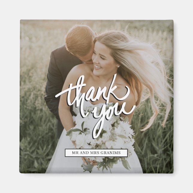 Wedding Photo Thank You Favor Magnet (Front)