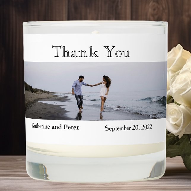 Wedding Photo Thank you Favor Scented Candle (Creator Uploaded)