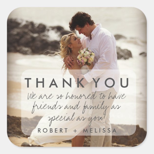 Wedding Photo Thank You Favor Stickers