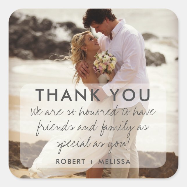 Wedding Photo Thank You Favor Stickers (Front)