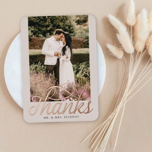 Wedding Photo Thank You Foil Invitation