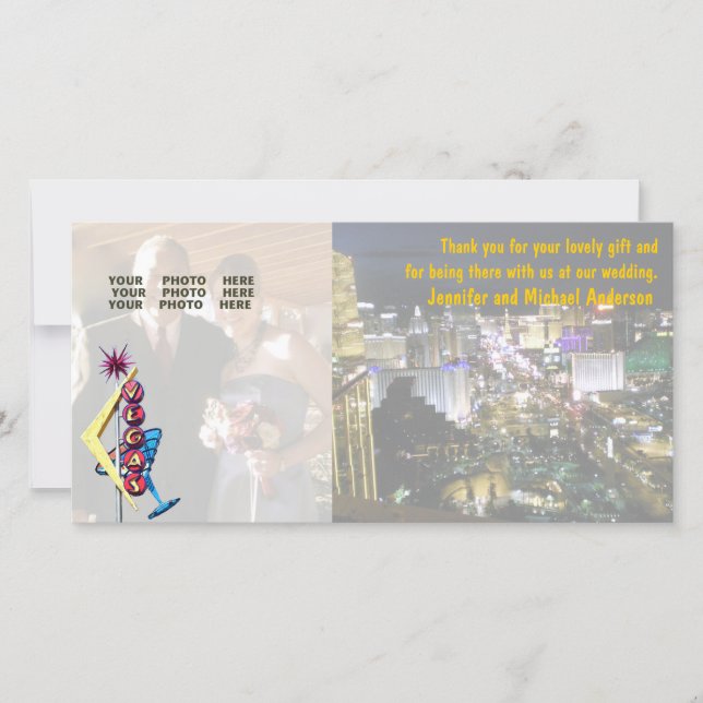 Wedding Photo Thank You Las Vegas Neon Sign (Front)