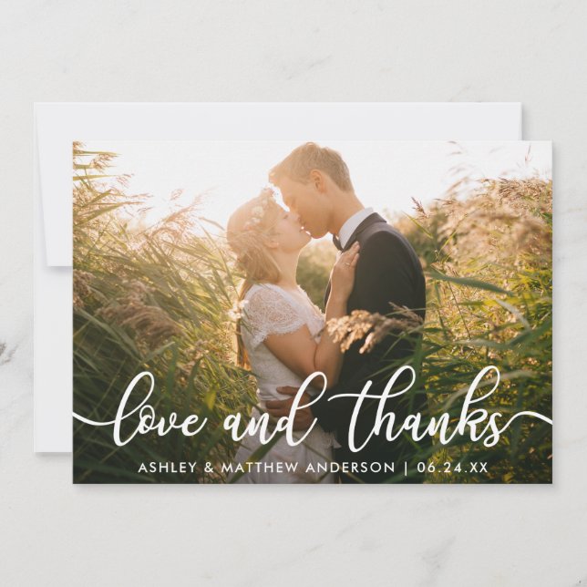 Wedding Photo Thank You | Love and Thanks Card (Front)