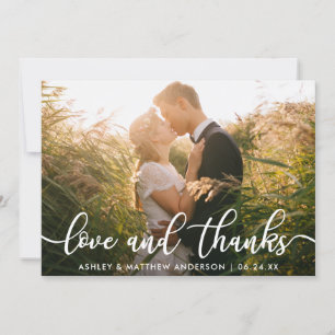 Wedding Photo Thank You   Love and Thanks Card