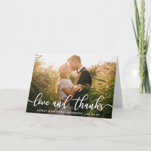 Wedding Photo Thank You | Love and Thanks Fold Card (Front)