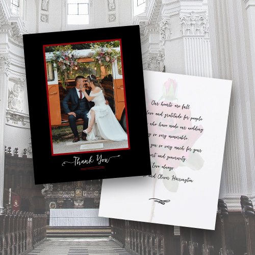 Wedding Photo Thank You Message Black Red 