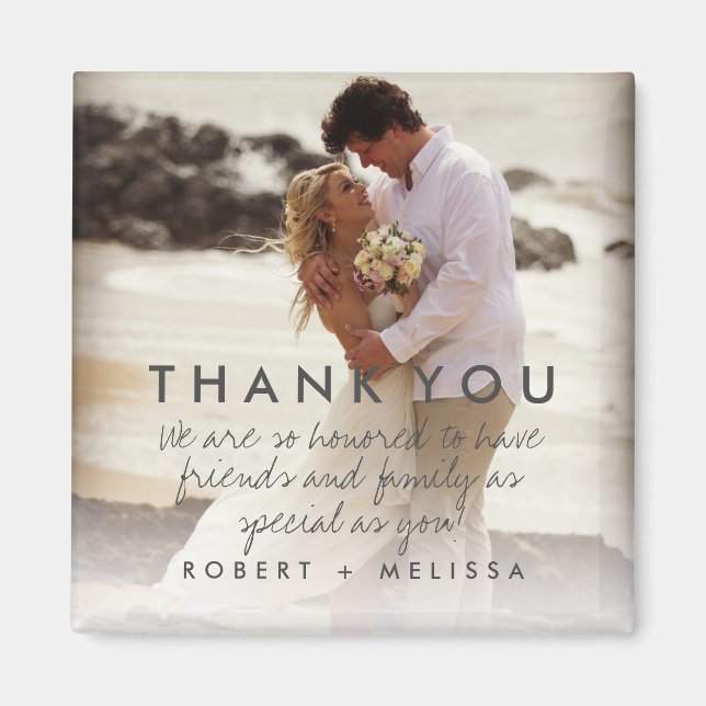 Wedding Photo Thank You Message Favor Magnet (Front)