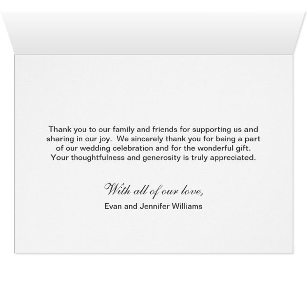 Wedding Photo Thank You Note Cards | Black + White