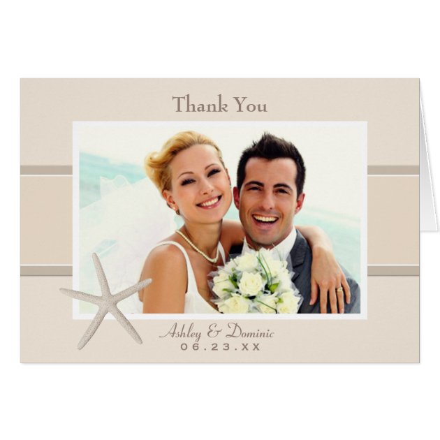 Wedding Photo Thank You Note Cards | Starfish Sand