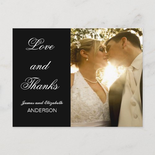 Wedding Photo Thank You Note  Post Card