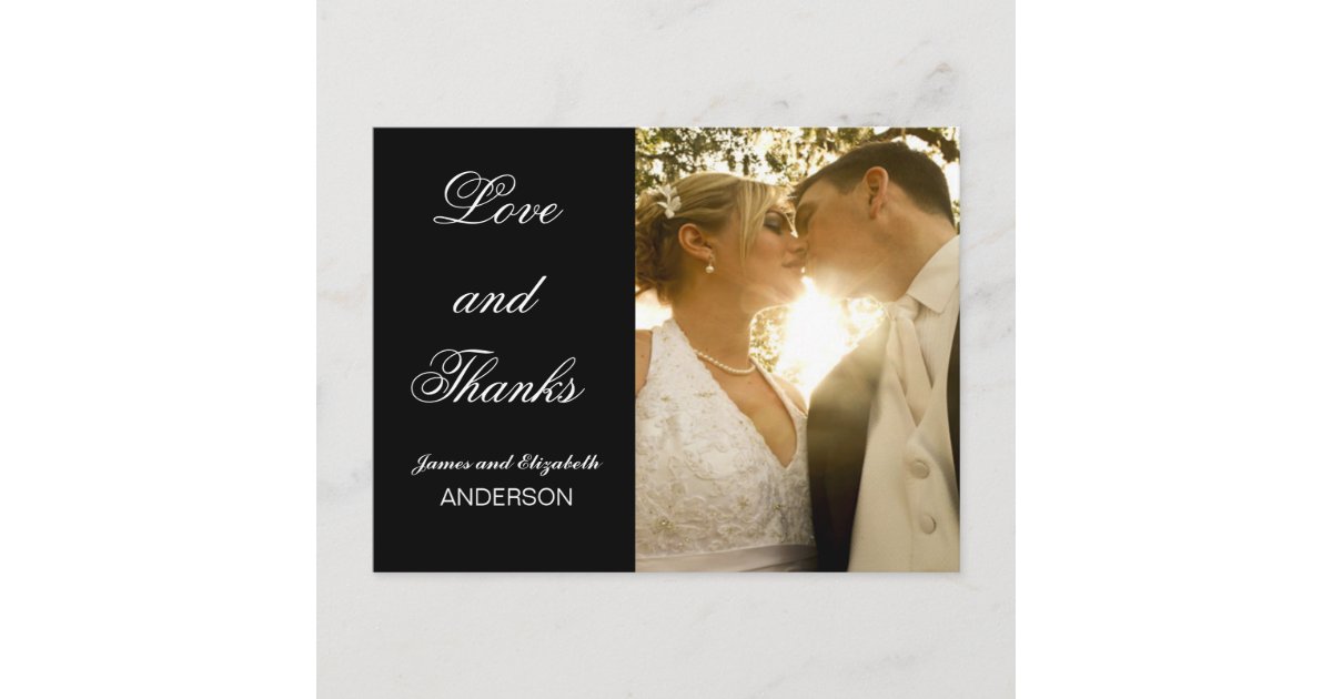 Wedding Photo Thank You Note Post Card Zazzle