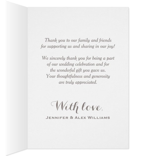 Wedding Photo Thank You Note | Sepia Folded Style Card