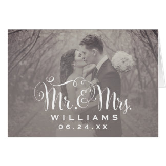 Wedding Photo Thank You Note | Sepia Folded Style Card