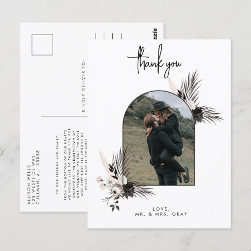 Wedding Photo Thank You Post Card | Zazzle