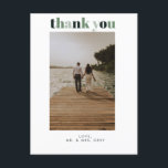 Wedding Photo Thank You Post Card<br><div class="desc">This timeless,  romantic design features a  modern script paired with bold text. Please contact me if you need help with this design.</div>