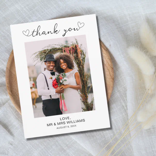 Wedding Photo Thank You Post Card Zazzle