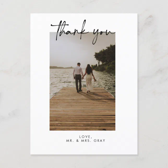 Wedding Photo Thank You Post Card | Zazzle