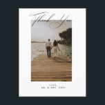 Wedding Photo Thank You Post Card<br><div class="desc">This timeless,  romantic design features a  modern script paired with bold text. Please contact me if you need help with this design.</div>