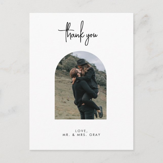 Wedding Photo Thank You Post Card (Front)