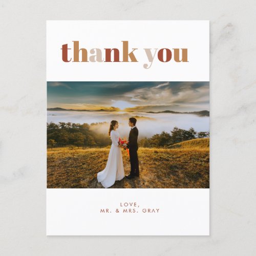 Wedding Photo Thank You Post Card