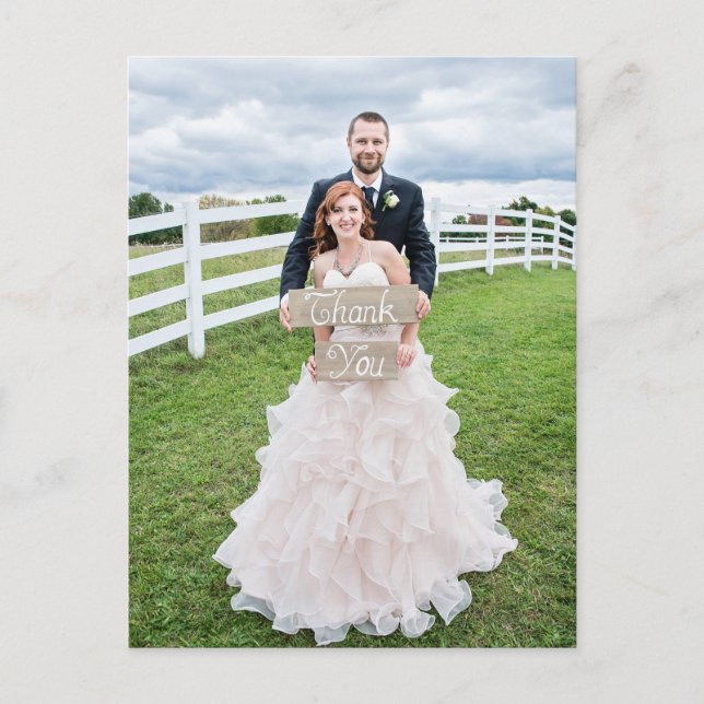 Wedding Photo Thank You Postcard (Front)