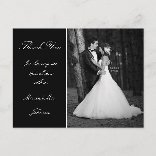Wedding photo thank you postcard (Front)