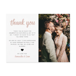 Wedding Photo Thank You Postcard