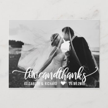 Wedding Photo Thank You Script Calligraphy Postcard by nadil2 at Zazzle