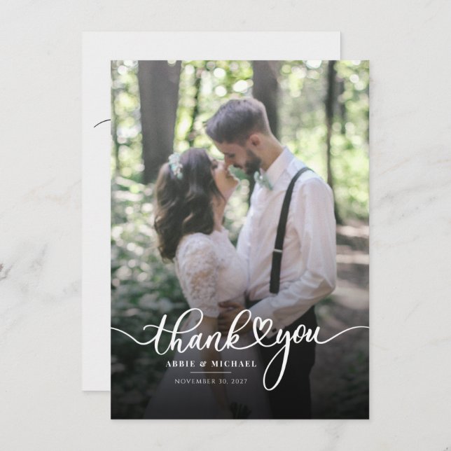 Wedding Photo Thank You Script Note Card (Front/Back)