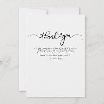 Wedding Photo Thank You Script Note Card | Zazzle