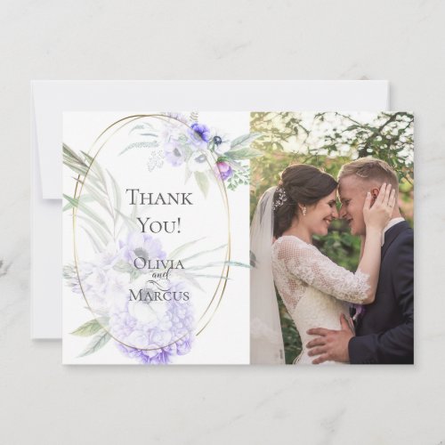 Wedding Photo Thank You    Violet Anemone Floral