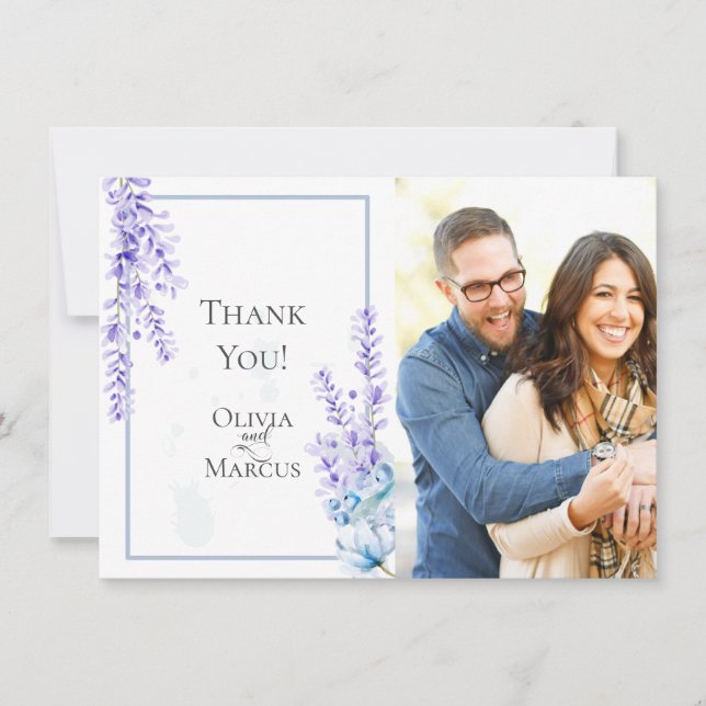 Wedding Photo Thank You  |  Watercolor Lavender (Front)