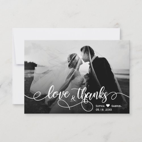 Wedding Photo Typography Thank You Card