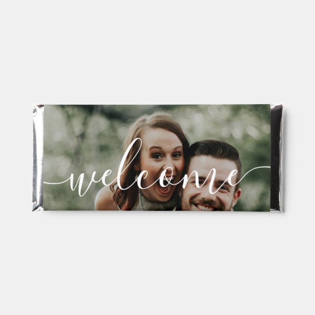Wedding Photo Welcome Hershey Bar Favors (Front)
