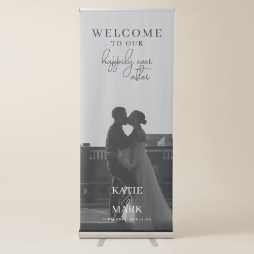  Wedding Photo Welcome To Our Happily Ever After Retractable Banner