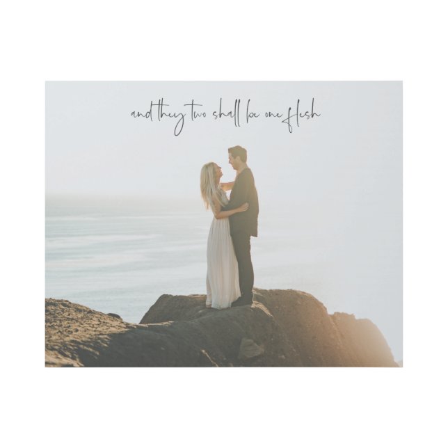 Wedding Photo with Bible Verse Wall Art (Front)