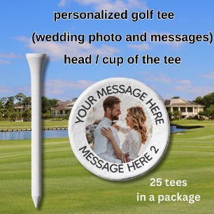 WEDDING PHOTO WITH MESSAGE  GOLF TEES