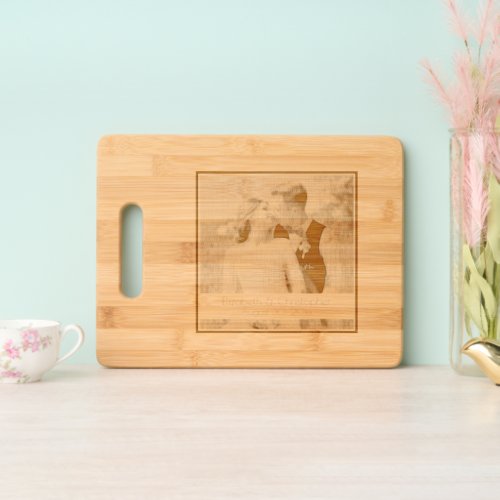 Wedding Photo with Names and Date Cutting Board