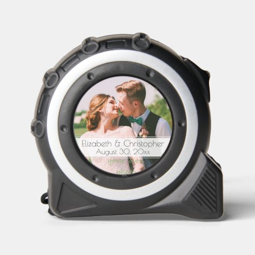 Wedding Photo with Names and Date Tape Measure