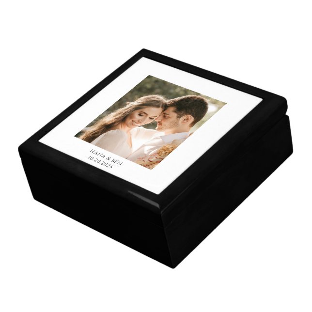 Wedding Photo Wood Keepsake Gift Box (Side)