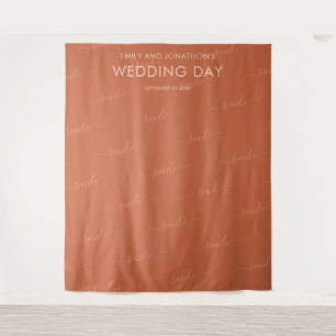 Wedding Photobooth Backdrop Typography Terracotta