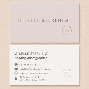 Wedding Photographer Blush Pink Minimalist Luxury Business Card